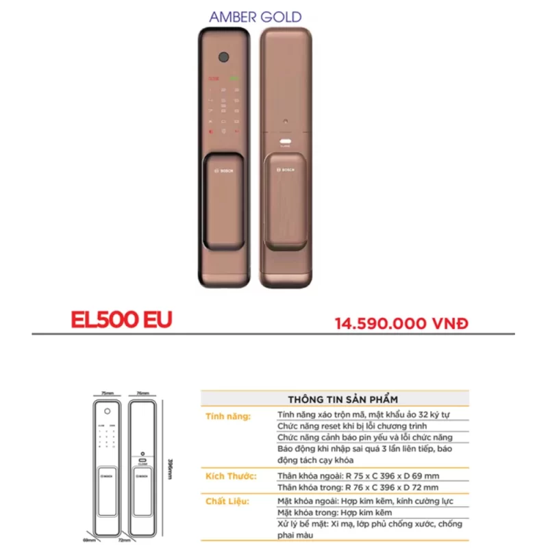 Khóa vân tay BOSCH EL500 EU