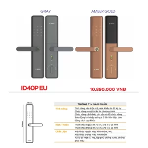 Khóa vân tay BOSCH ID40P EU GRAY