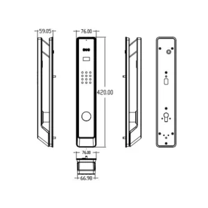 Khóa vân tay cửa gỗ AVALOCK AL-80FRVT-B