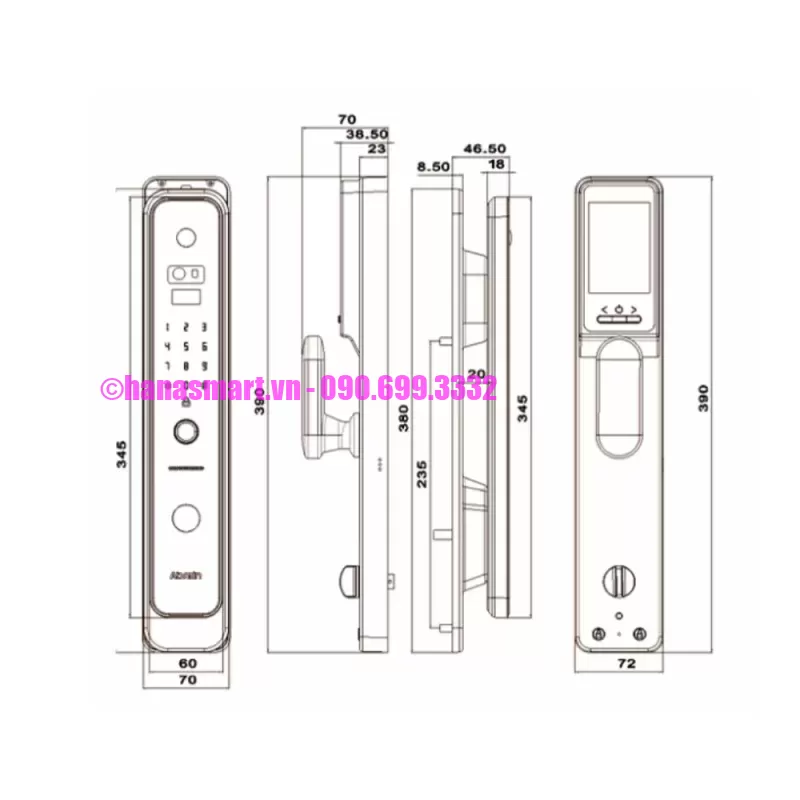 Khóa vân tay cửa gỗ AVALOCK AL-86FRV-G