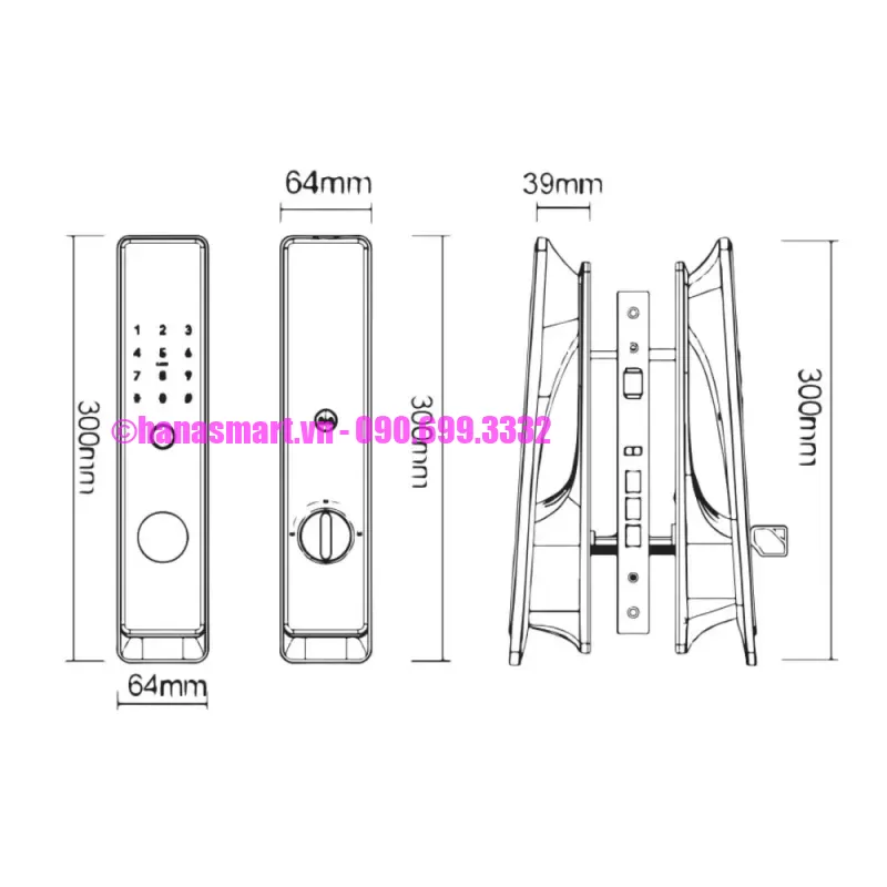 Khóa vân tay cửa gỗ AVOLOCK AL-81FRVT-B