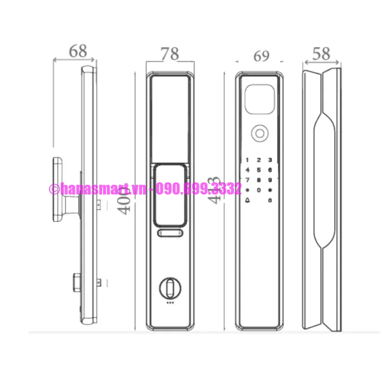 Khóa vân tay cửa gỗ AVOLOCK AL-87FRV-G