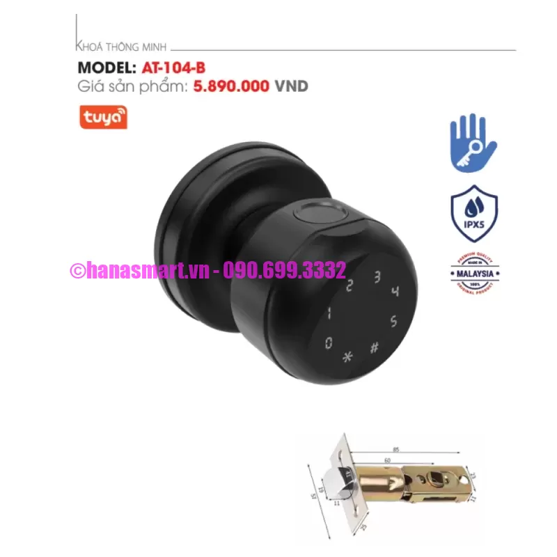 Khóa vân tay cửa gỗ AVOLOCK AT-104-B