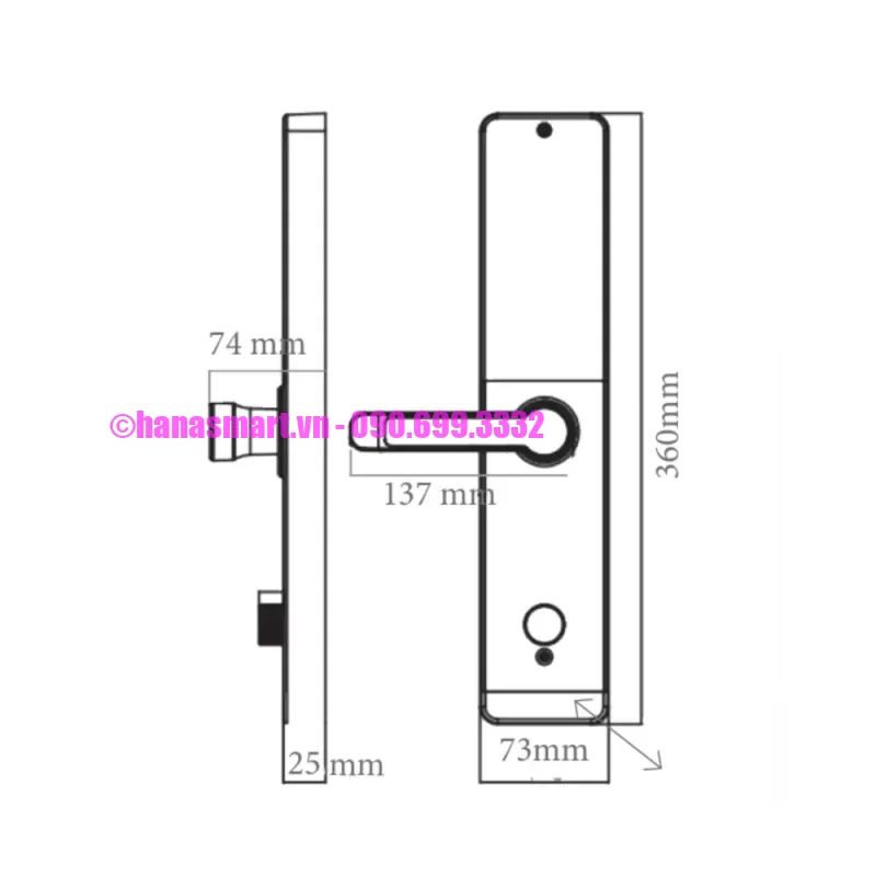 Khóa vân tay cửa gỗ AVOLOCK AV-62-B