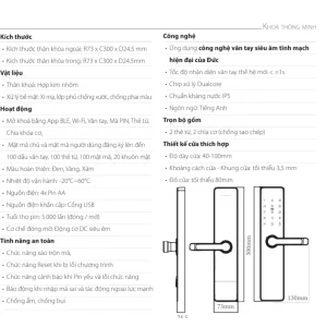 Khóa vân tay cửa gỗ AVOLOCK AV 63 BLACK