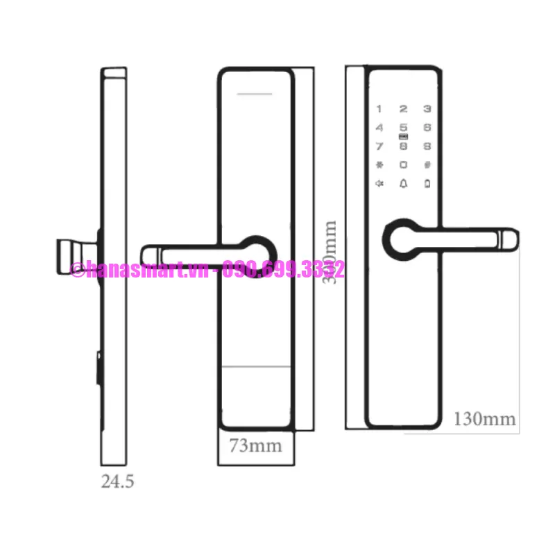 Khóa vân tay cửa gỗ AVOLOCK AV 63 BLACK