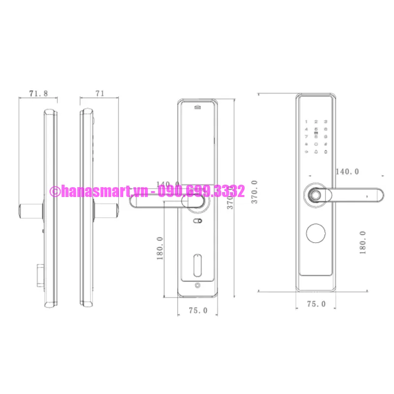 Khóa vân tay cửa gỗ AVOLOCK AV-64-B