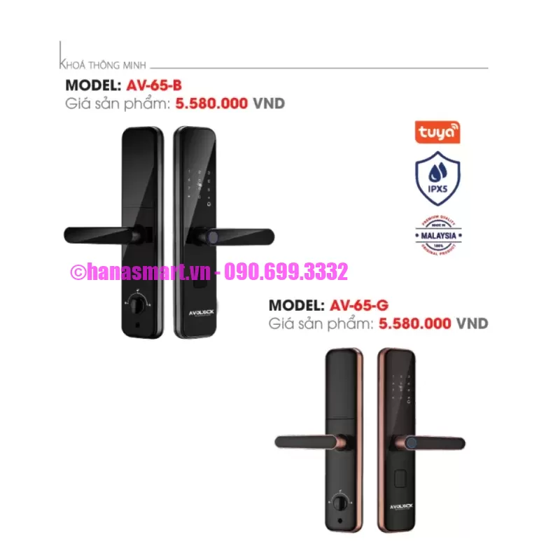 Khóa vân tay cửa gỗ AVOLOCK AV-65-B