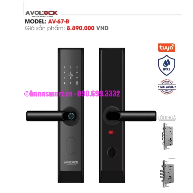 Khóa vân tay cửa gỗ AVOLOCK AV-67-B