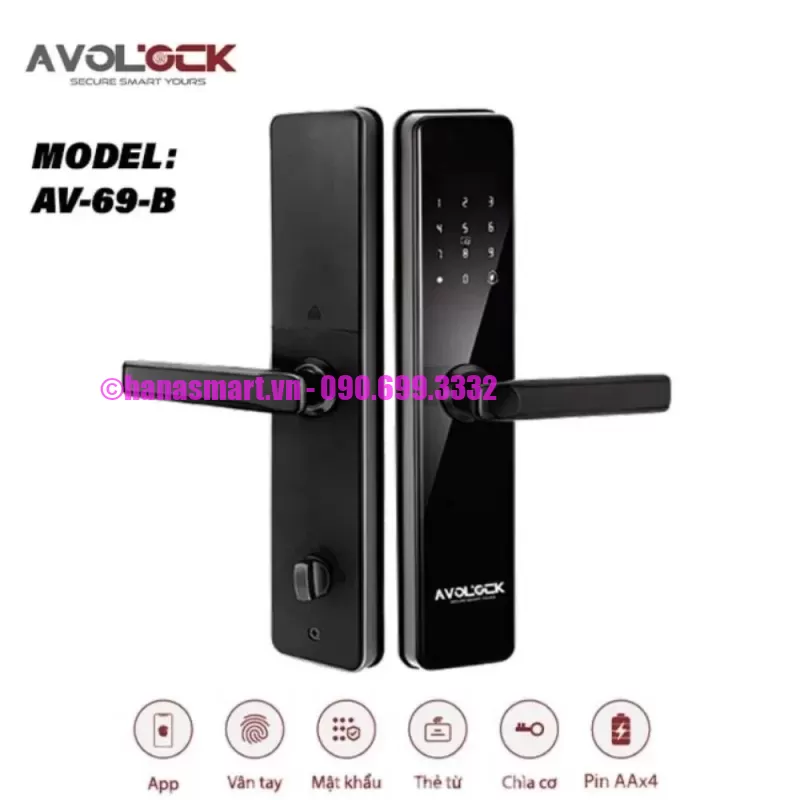 Khóa vân tay cửa gỗ AVOLOCK AV-69-B