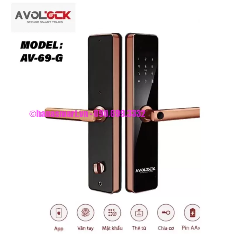 Khóa vân tay cửa gỗ AVOLOCK AV-69-G