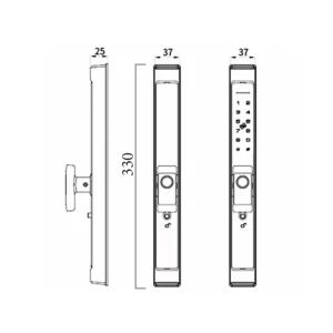 Khóa vân tay cửa nhôm AVOLOCK AN-383-B