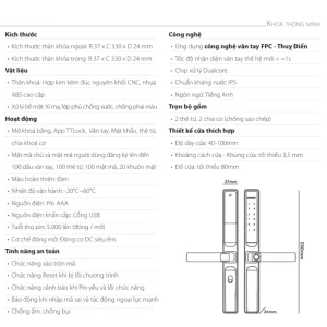 Khóa vân tay cửa nhôm AVOLOCK AN-394-B