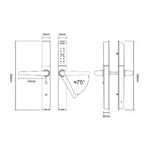 Khóa vân tay cửa nhôm AVOLOCK AN-395-B