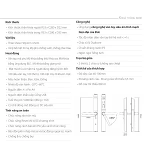 Khóa vân tay cửa nhôm AVOLOCK AN-395-B