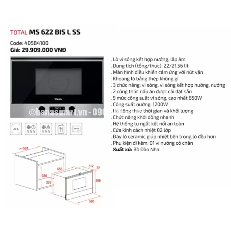 Lò vi sóng MS 622 BIS L SS 40584100