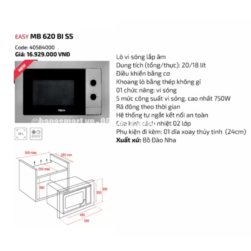 Lò vi sóng TEKA MB 620 BI SS 40584000