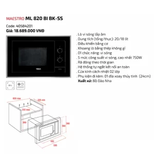 Lò vi sóng TEKA ML 820 BI BK-SS 40584201