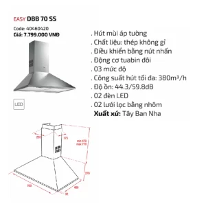 Máy hút mùi TEKA DBB 70 SS 40460420