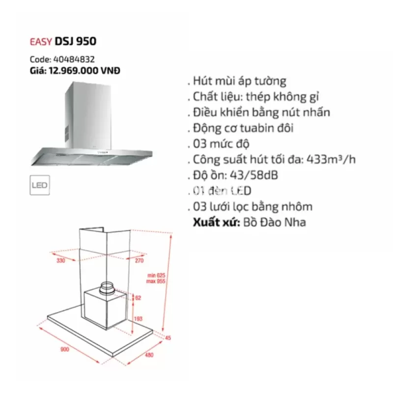 Máy hút mùi TEKA DSJ 950 40484832