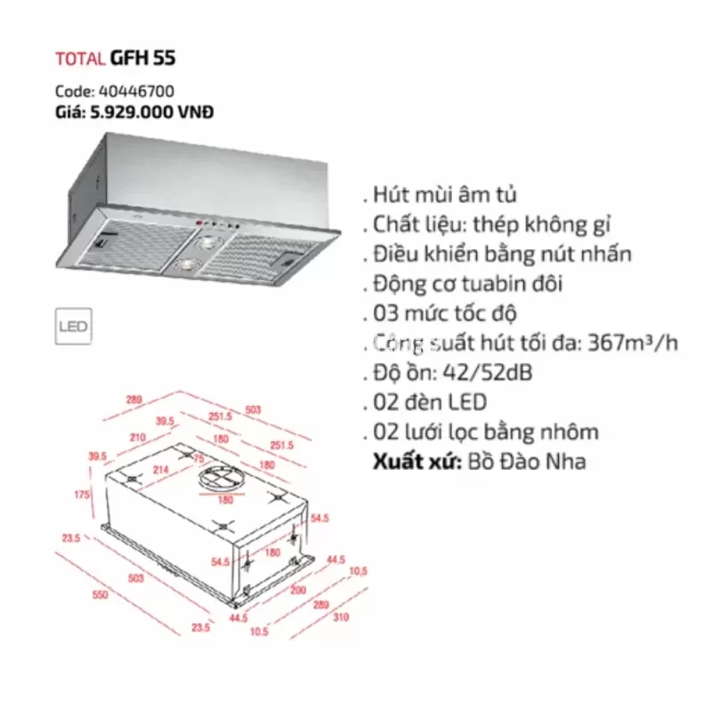 Máy hút mùi TEKA GFH 55 40446700