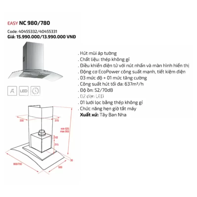 Máy hút mùi TEKA NC 980 40455332