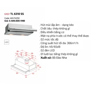 Máy hút mùi TEKA TL 6310 SS 40474250