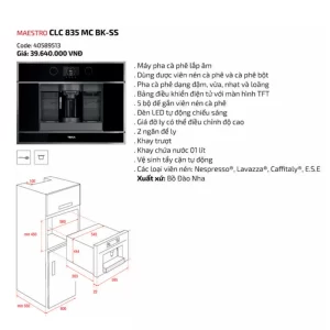 Máy pha cà phê TEKA CLC 835 MC BK-SS 40589513