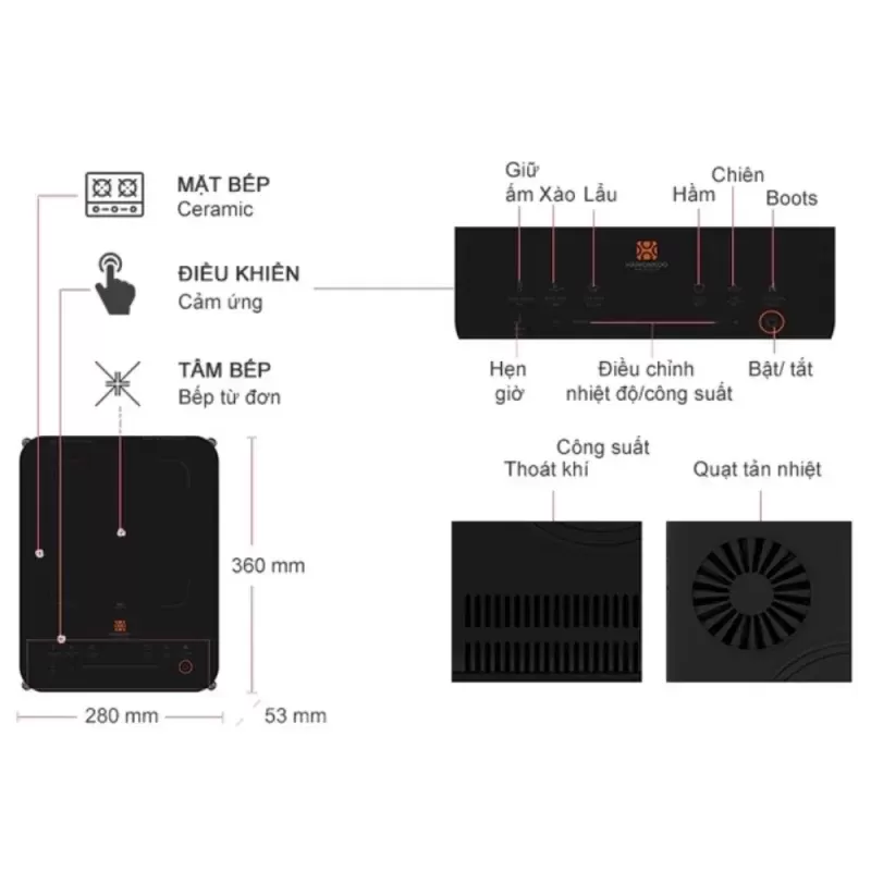 Bếp từ đơn HAWONKOO CEH-107-BA