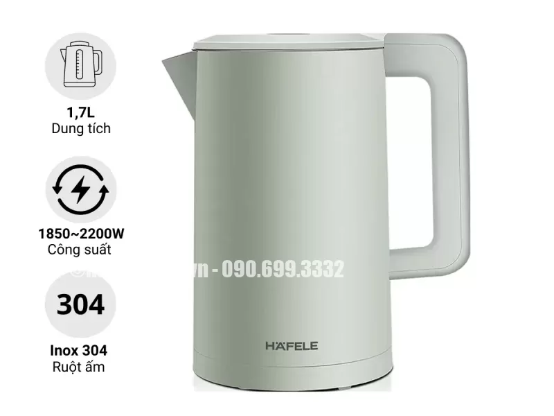 Ấm đun siêu tốc Hafele HS-K1706DG 535.43.549 - am dun sieu toc hafele hs k1706dg 535 43 5491