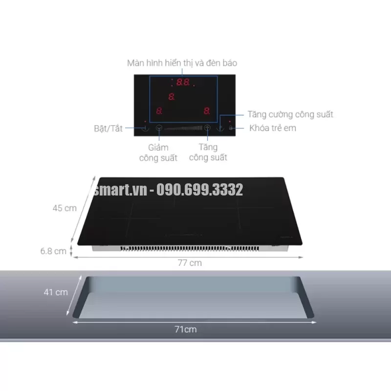 Bếp từ 3 vùng nấu Hafele HC-I773D 536.01.905 - bep tu 3 vung nau hafele hc i773d 536 01 90556