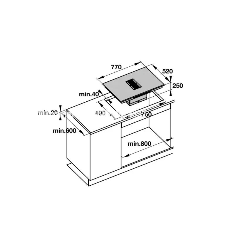 Bếp từ kết hợp hút mùi Hafele HC-IHH77D 536.61.655 - bep tu ket hop hut mui hafele hc ihh77d7