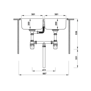 Chậu rửa bát Hafele HS20-SSN2R90M 567.20.493 - chau rua bat hafele hs20 ssn2r90m 567 20 4936