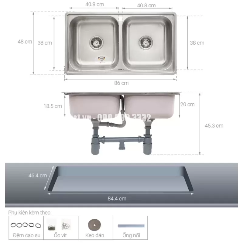 Chậu rửa bát Hafele HS20-SSN2R90M 567.20.493 - chau rua bat hafele hs20 ssn2r90m 567 20 4938