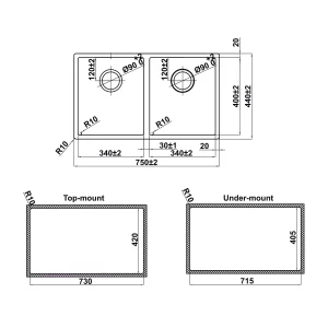 Chậu rửa chén bát Hafele HS24-SSN2S-750 567.24.427 - chau rua chen bat hafele hs24 ssn2s 750 567 24 4272