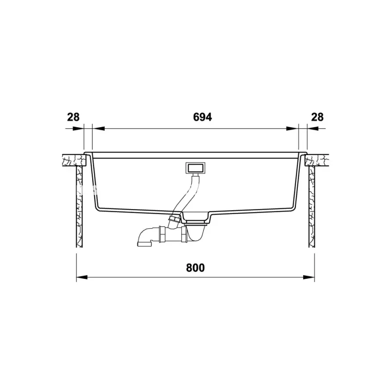 Chậu rửa chén đá Hafele HS20-GEN1S80 570.30.300 - chau rua chen da hafele hs20 gen1s80 570 30 3003