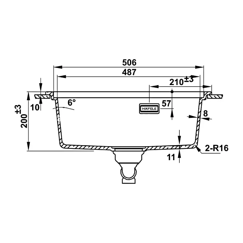 Chậu rửa chén đá Hafele HS22-GEN1S60M 577.25.320 - chau rua chen da hafele hs22 gen1s60m 577 25 3207