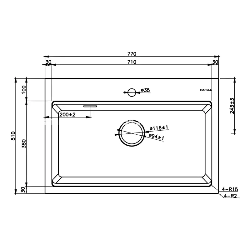 Chậu rửa chén đá Hafele HS22-GEN1S90M 577.25.330 - chau rua chen da hafele hs22 gen1s90m 577 25 3301