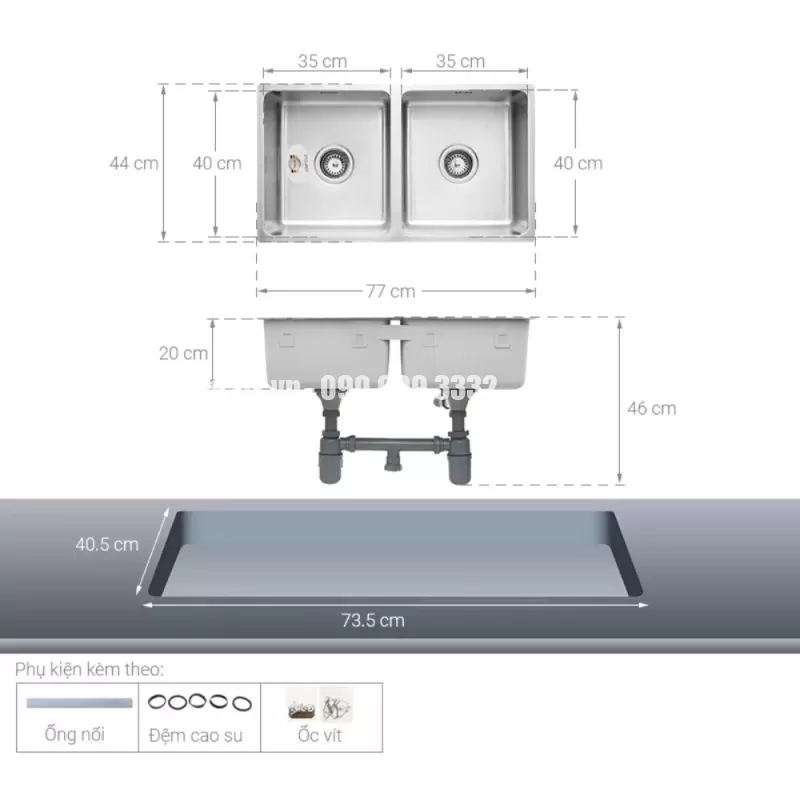 Chậu rửa chén Hafele HS19-SSN2S90S 567.23.020 - chau rua chen hafele hs19 ssn2s90s 567 23 0206