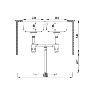 Chậu rửa chén Hafele HS20-SSN2R90S 567.20.506 - chau rua chen hafele hs20 ssn2r90s 567 20 5066