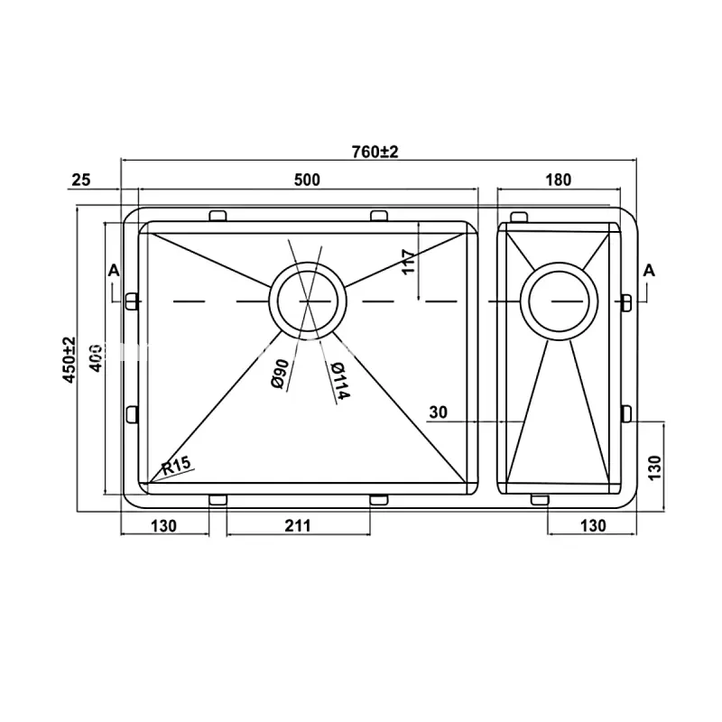 Chậu rửa chén Hafele HS21-SSN2S80P 567.94.080 - chau rua chen hafele hs21 ssn2s80p 567 94 0806