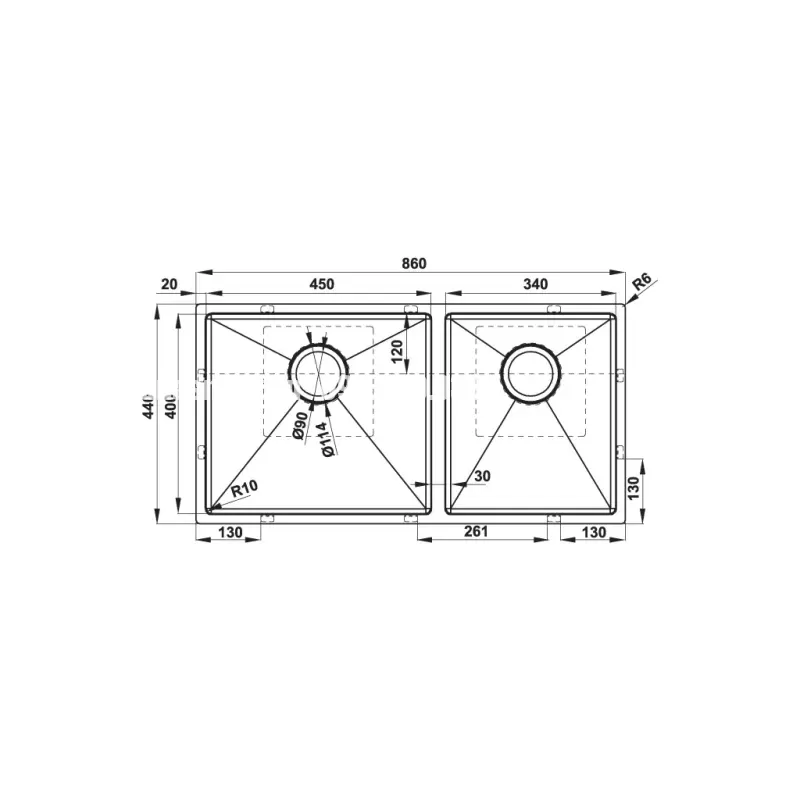 Chậu rửa chén Hafele HS21-SSN2S90 567.96.310 - chau rua chen hafele hs21 ssn2s90 567 96 3105