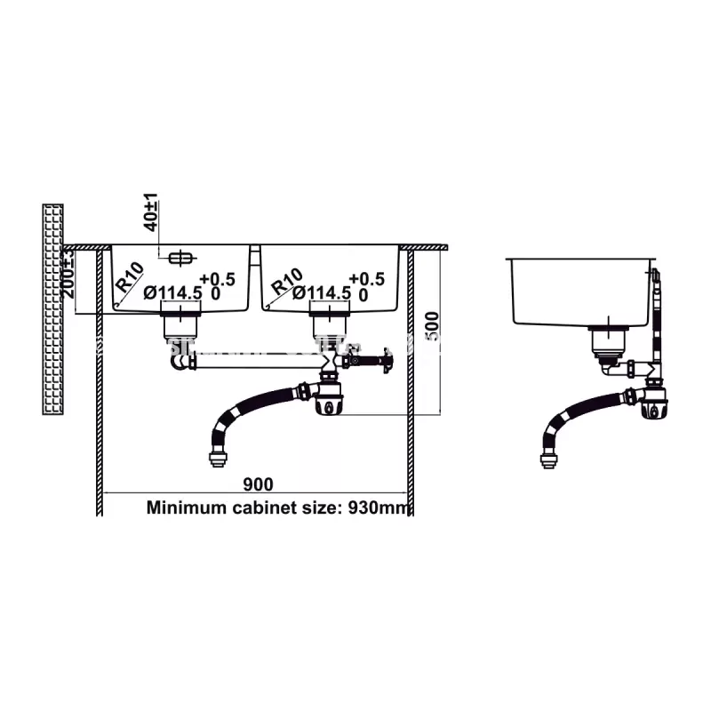 Chậu Rửa Chén Hafele HS24-SSN2S-870 567.24.437 - chau rua chen hafele hs24 ssn2s 870 567 24 4371