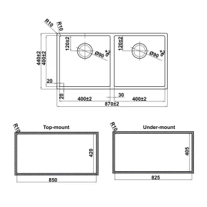 Chậu Rửa Chén Hafele HS24-SSN2S-870 567.24.437 - chau rua chen hafele hs24 ssn2s 870 567 24 4372