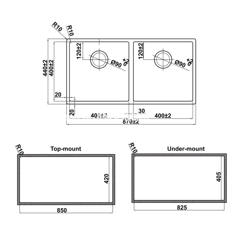 Chậu Rửa Chén Hafele HS24-SSN2S-870 567.24.437 - chau rua chen hafele hs24 ssn2s 870 567 24 4372