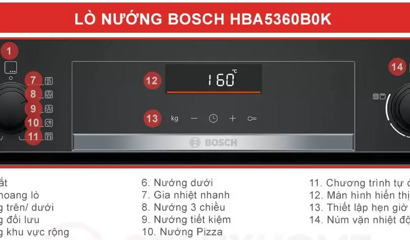 Lò nướng Bosch HBA5360B0K Serie 6