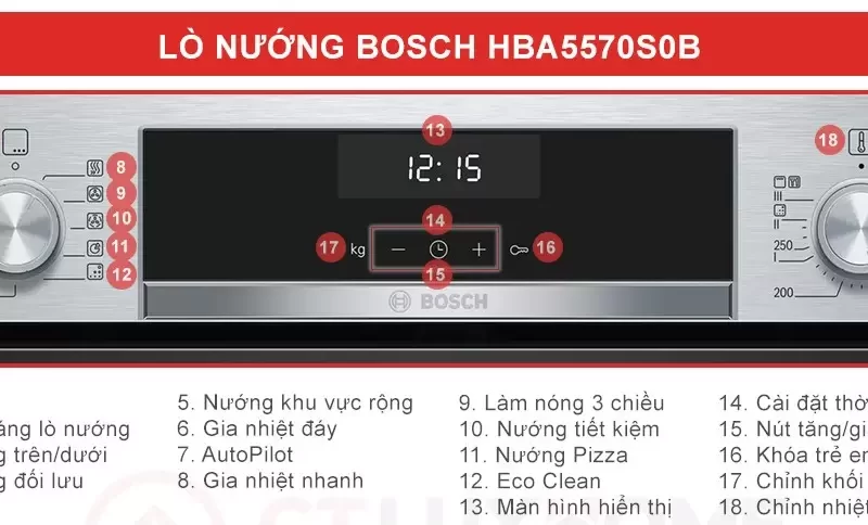 Lò nướng Bosch HBA5570S0B Serie 6