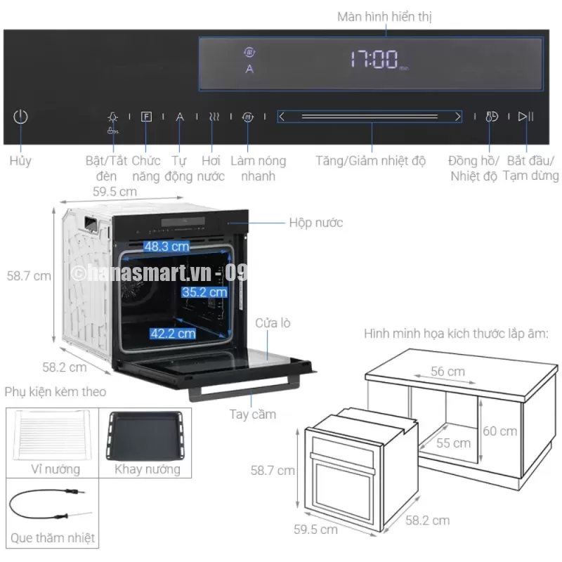 Lò nướng kết hợp hấp Hafele HSO-8T72A 538.61.461 - lo nuong ket hop hap hafele hso 8t72a 538 61 4615