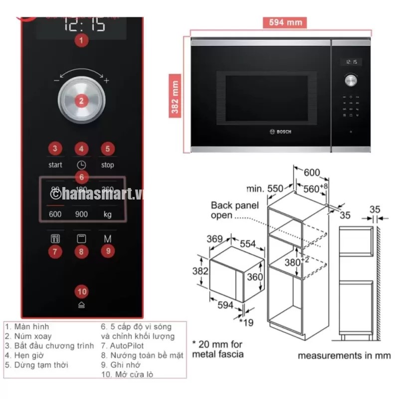 Lò vi sóng Bosch HMH.BEL554MS0B Serie 6 - lo vi song bosch hmh bel554ms0b serie 61