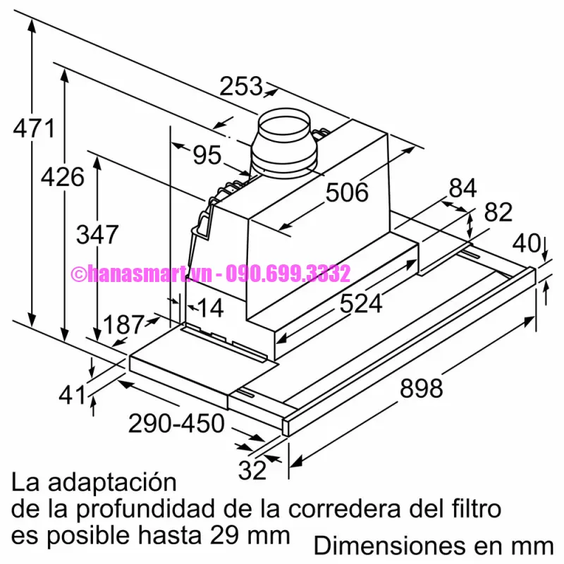 Máy hút mùi Bosch DFS097K51 Serie 8 - may hut mui bosch dfs097k51 serie 85